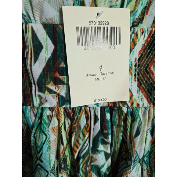 Boston Proper women's dress Ikat new with tags 2015 MSRP $139 red/white/g - Picture 4 of 9